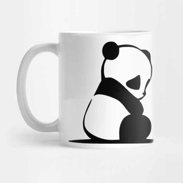 Baby Panda Silhouette Kawaii Art Logo by AnotherOne